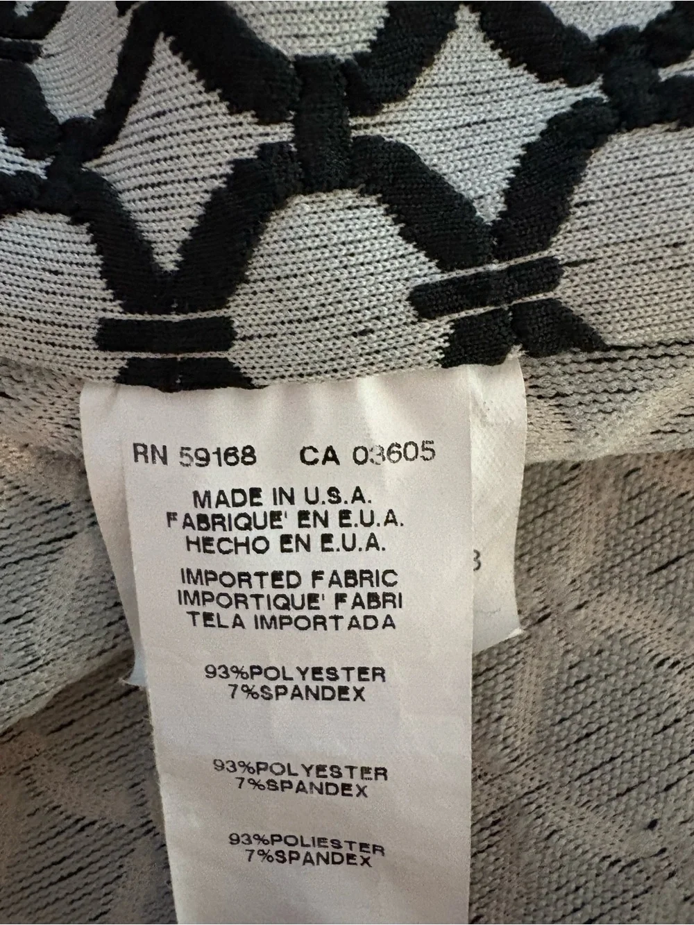 Karen Kane Black & White Geometric Open Front Cardigan